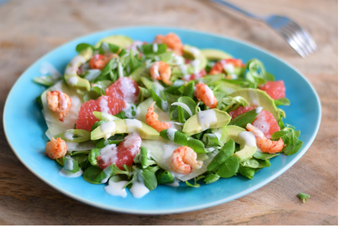 salade met rivierkreeftjes - Anniepannie.nl