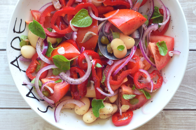 Salade van reuzenbonen tomaat en oregano 1 - Anniepannie.nl