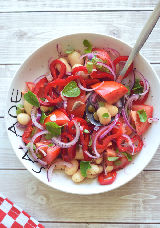 Salade van reuzenbonen tomaat en oregano 2 - Anniepannie.nl