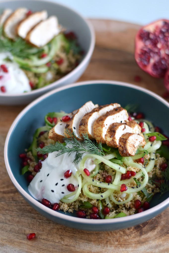 Couscous met kip en granaatappelpitjes - Anniepannie.nl