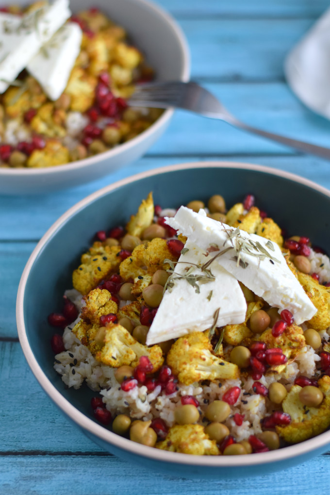 Geroosterde bloemkool met rijst en feta - Anniepannie.nl