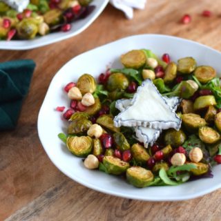 Geroosterde spruitjes salade met granaatappel en geitenkaas - Anniepannie.nl