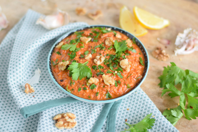 Muhammara - Libanese paprika spread met walnoten - Anniepannie.nl