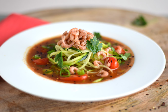 Tomatensoep met garnalen - Anniepannie.nl