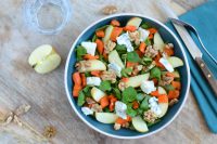 Salade met appel gorgonzola en geroosterde wortel - Anniepannie