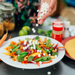 Regenboog salade met geitenkaas - Anniepannie