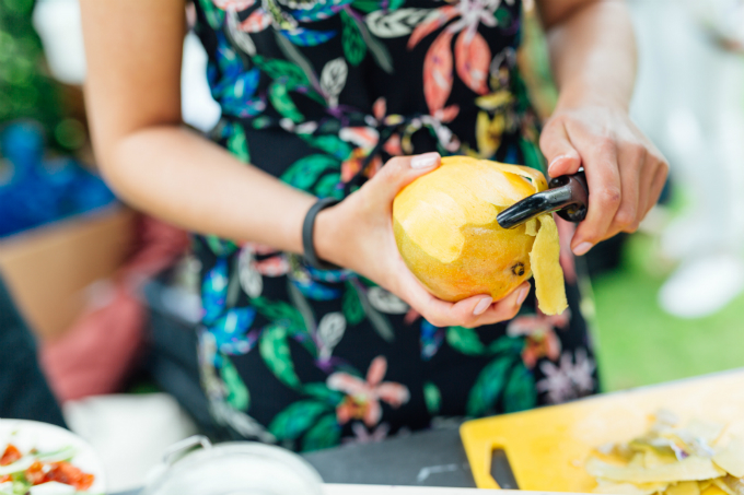 Regenboog salade met mango - Anniepannie