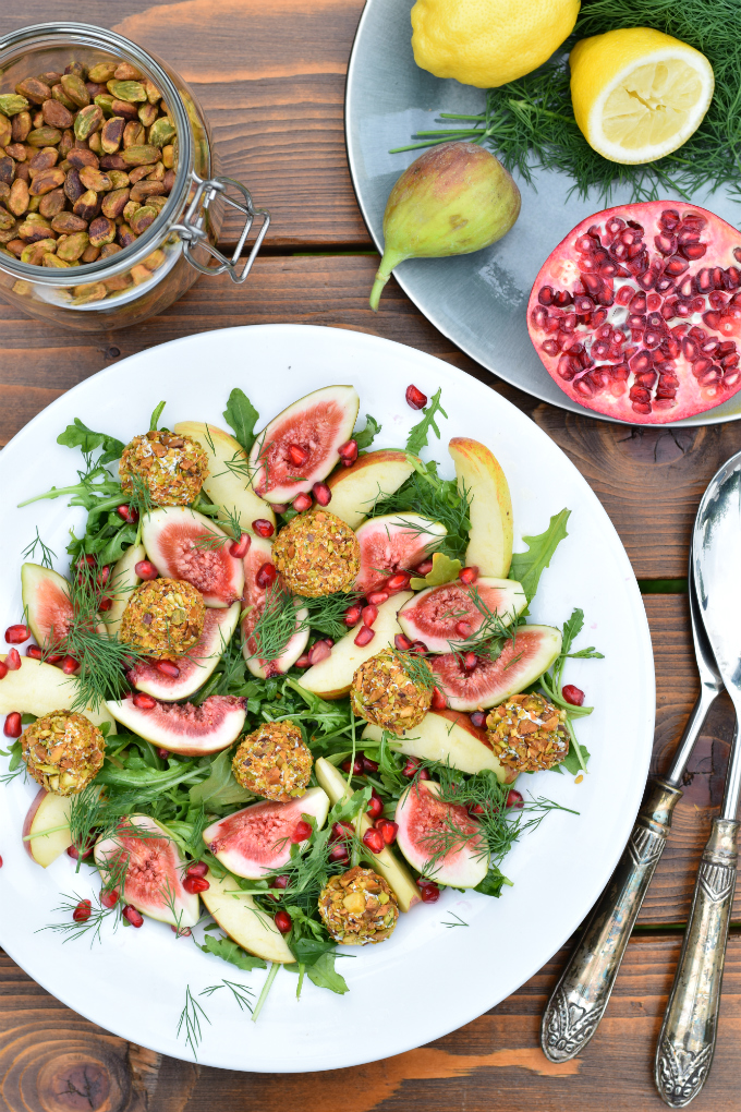 Salade met vijgen geitenkaas en appel - Anniepannie