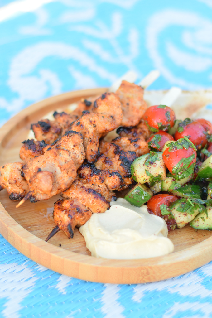 Shish taouk - Libanese kipspiesjes met salade - Anniepannie