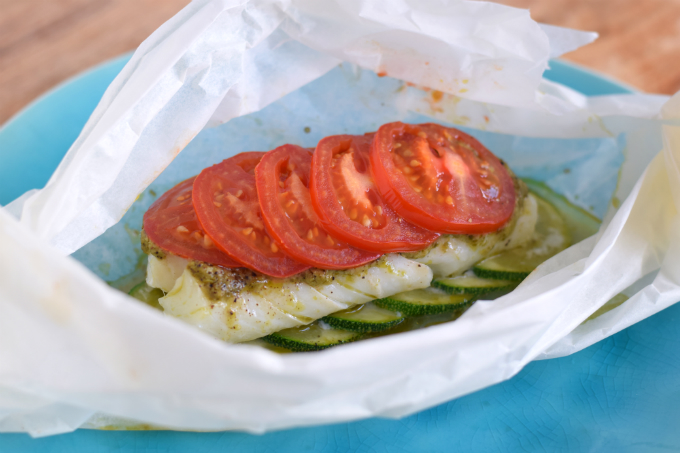 Kabeljauwpakketje uit de oven met pesto - Anniepannie