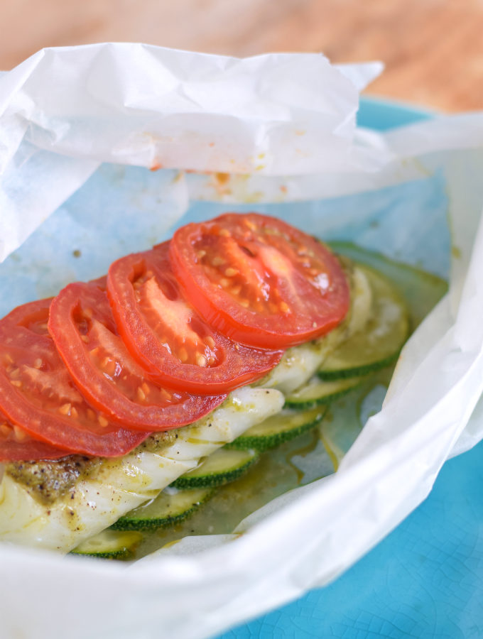 Kabeljauwpakketjes uit de oven caprese stijl - Anniepannie