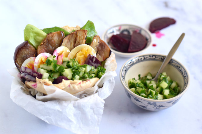 Sabich met gegrilde aubergine - Anniepannie