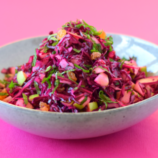 Rode kool salade met appel en munt - Anniepannie