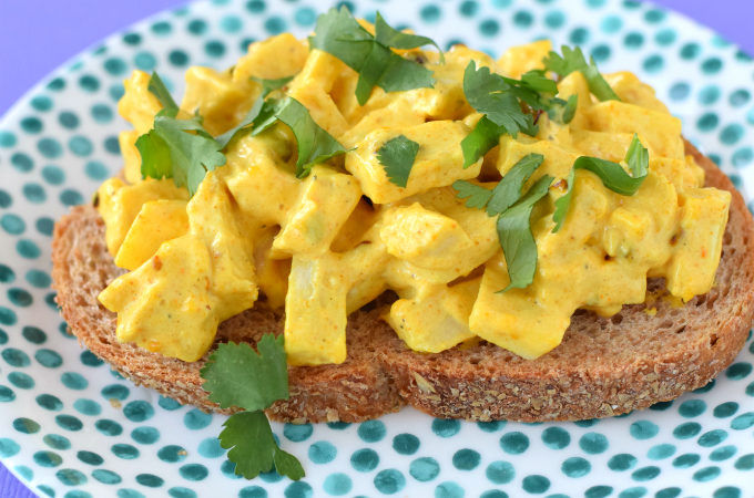 jackfruit kerrie salade voor op brood - Anniepannie