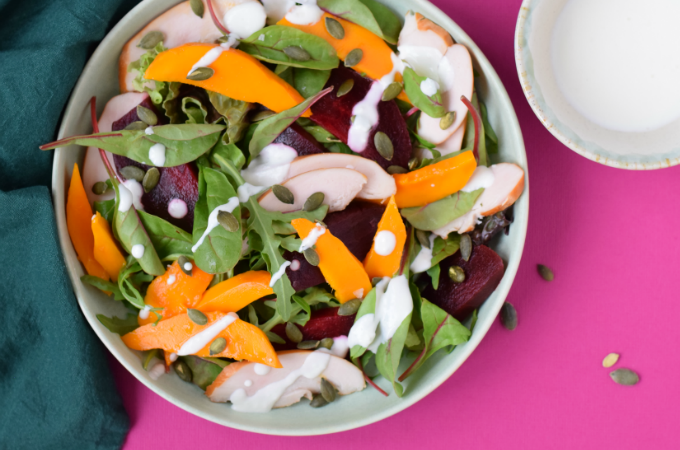 Salade met bietjes kip en mango - ANNIEPANNIE