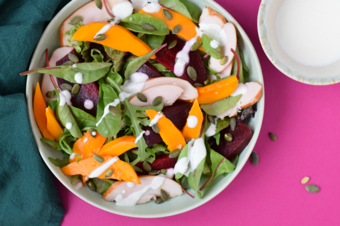 Salade met bietjes kip en mango - ANNIEPANNIE