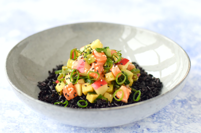 poke bowl met appel en zalm - ANNIEPANNIE