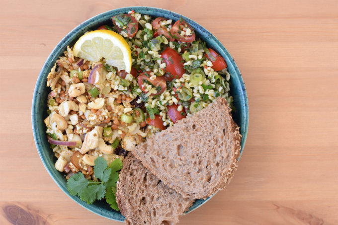 Bloemkoolsalade en tabouleh bij Wildgroei in Delft -ANNIEPANNIE