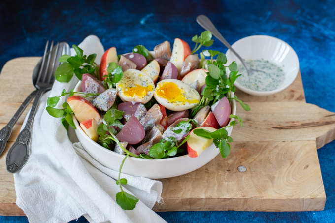 Salade met waterkers en haring ANNIEPANNIE-2