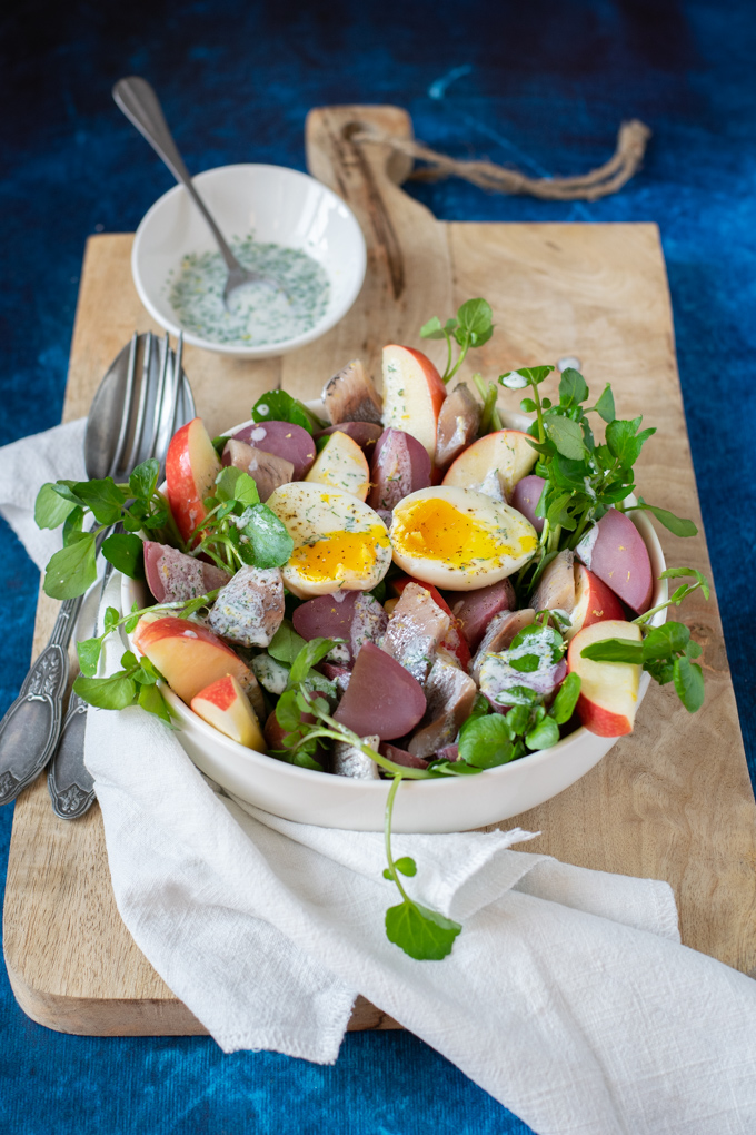 Salade met waterkers en haring ANNIEPANNIE