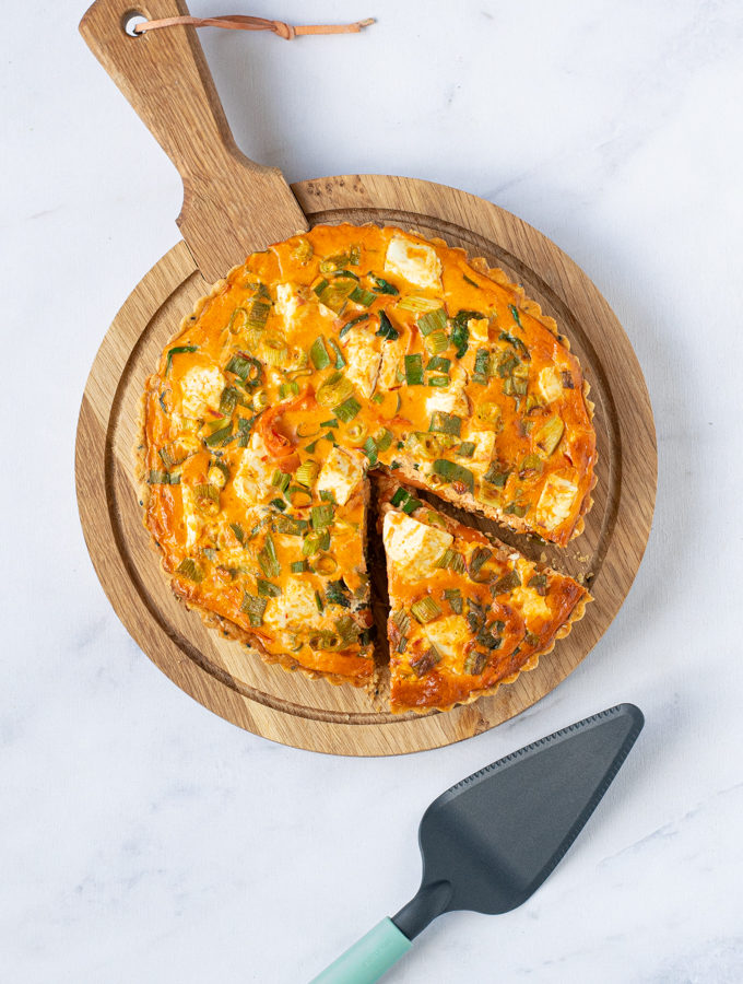 Quiche met feta harissa en spinazie - Anniepannie