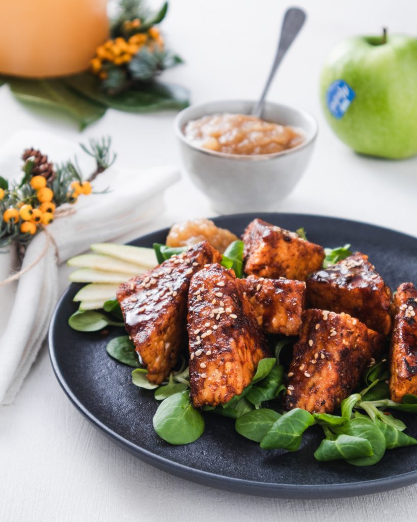 Gebakken tempeh met appelchutney - Anniepannie.nl