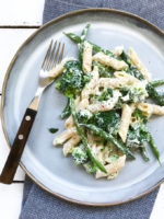 Romige pasta met groene groenten - Anniepannie.nl