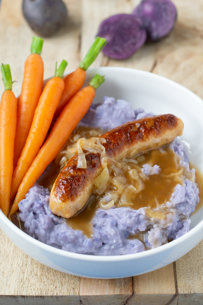 bangers and mash recept met worteltjes - Anniepannie.nl