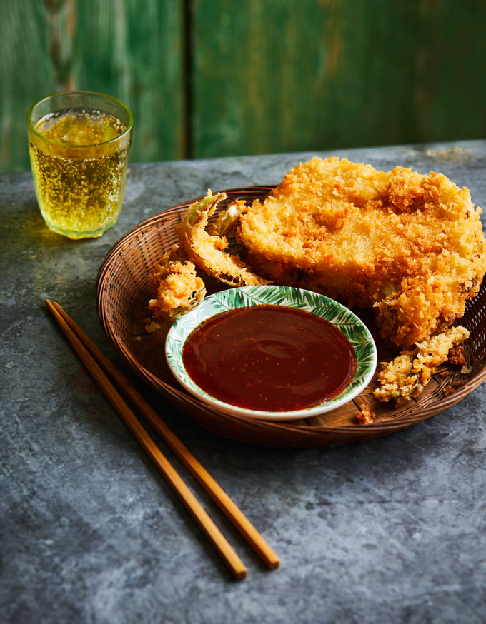 Vegan katsu curry met bloemkool