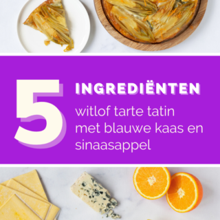 Tarte tatin van witlof met blauwe kaas en sinaasappel - ANNIEPANNIE