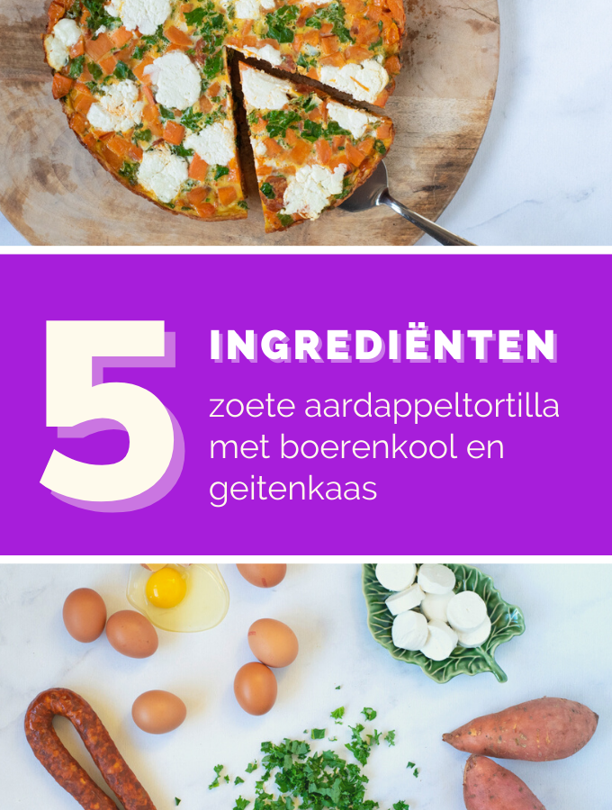 Zoete aardappel tortilla met boerenkool en geitenkaas-ANNIEPANNIE