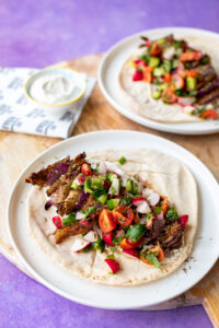 Oesterzwammen kebab met yoghurtsaus - ANNIEPANNIE