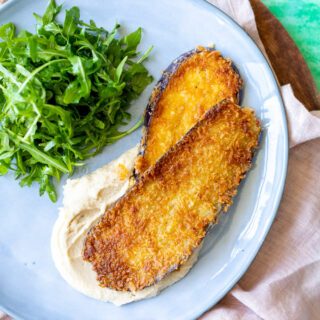 Aubergine schnitzel met boterbonenpuree - ANNIEPANNIE