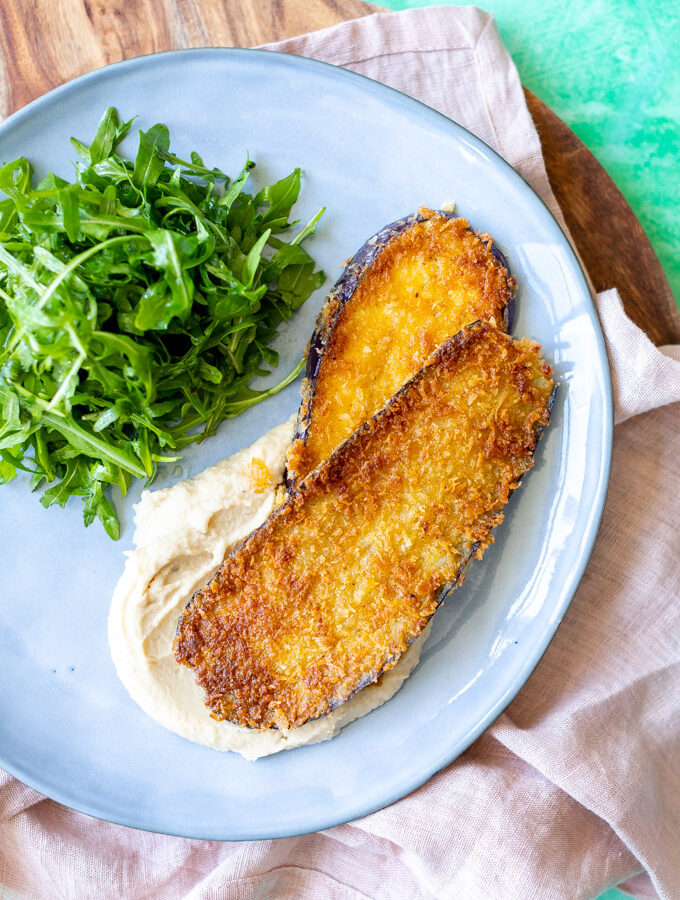 Aubergine schnitzel met boterbonenpuree - ANNIEPANNIE